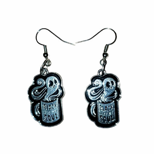 Black coffee ghost earrings