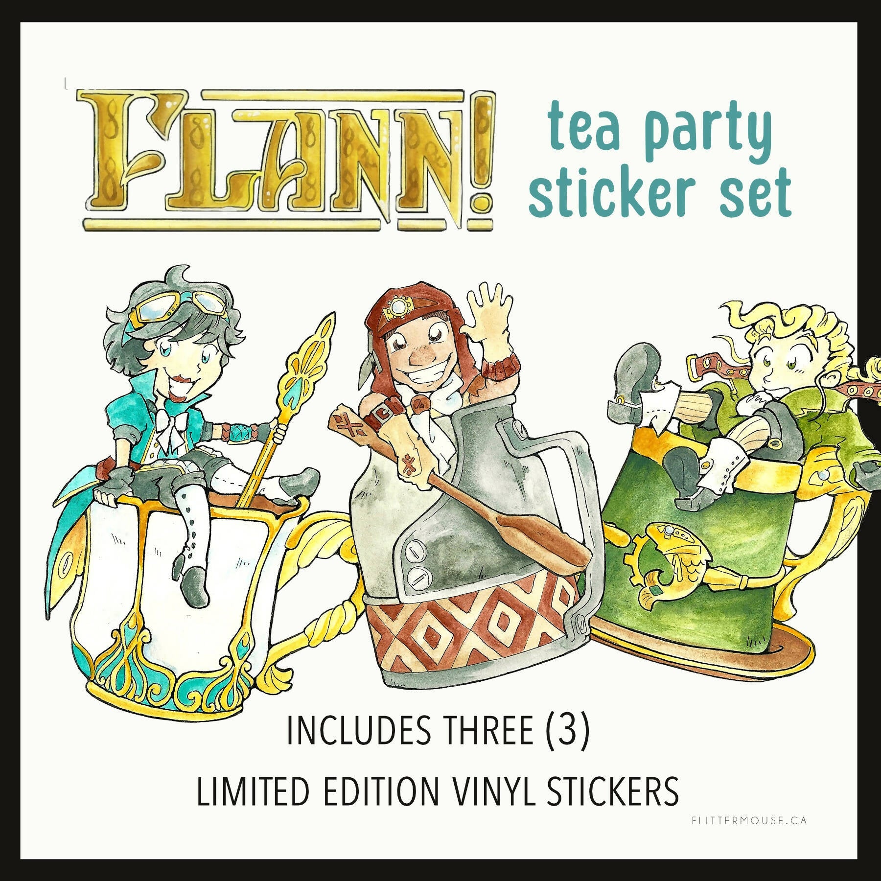 FLANN! - Official "Tea Party" Sticker Set