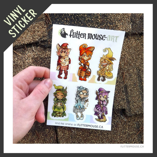 Vinyl Sticker Sheet - FlitterMouse Rainbow Witch Collection