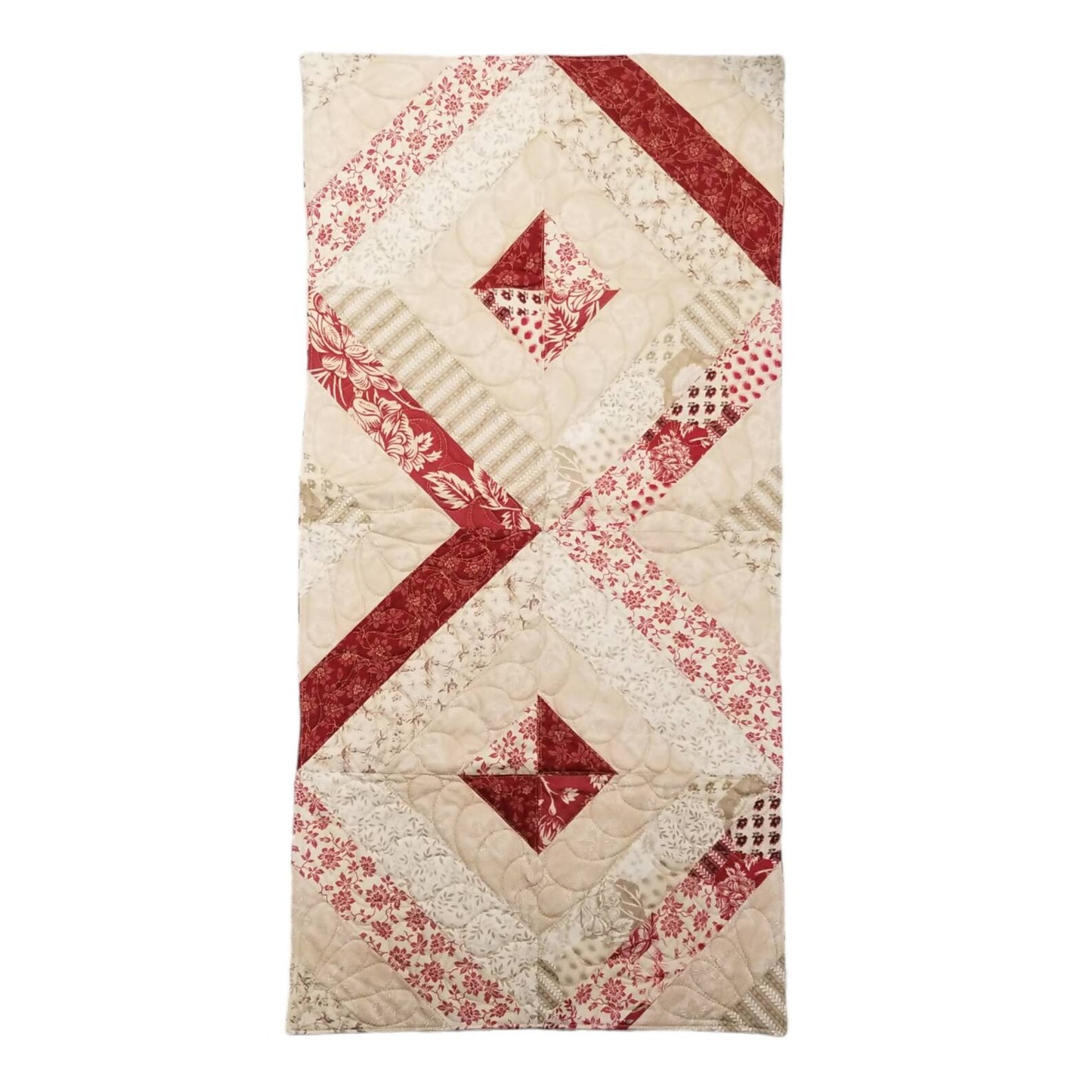 Red & Beige Table Runner