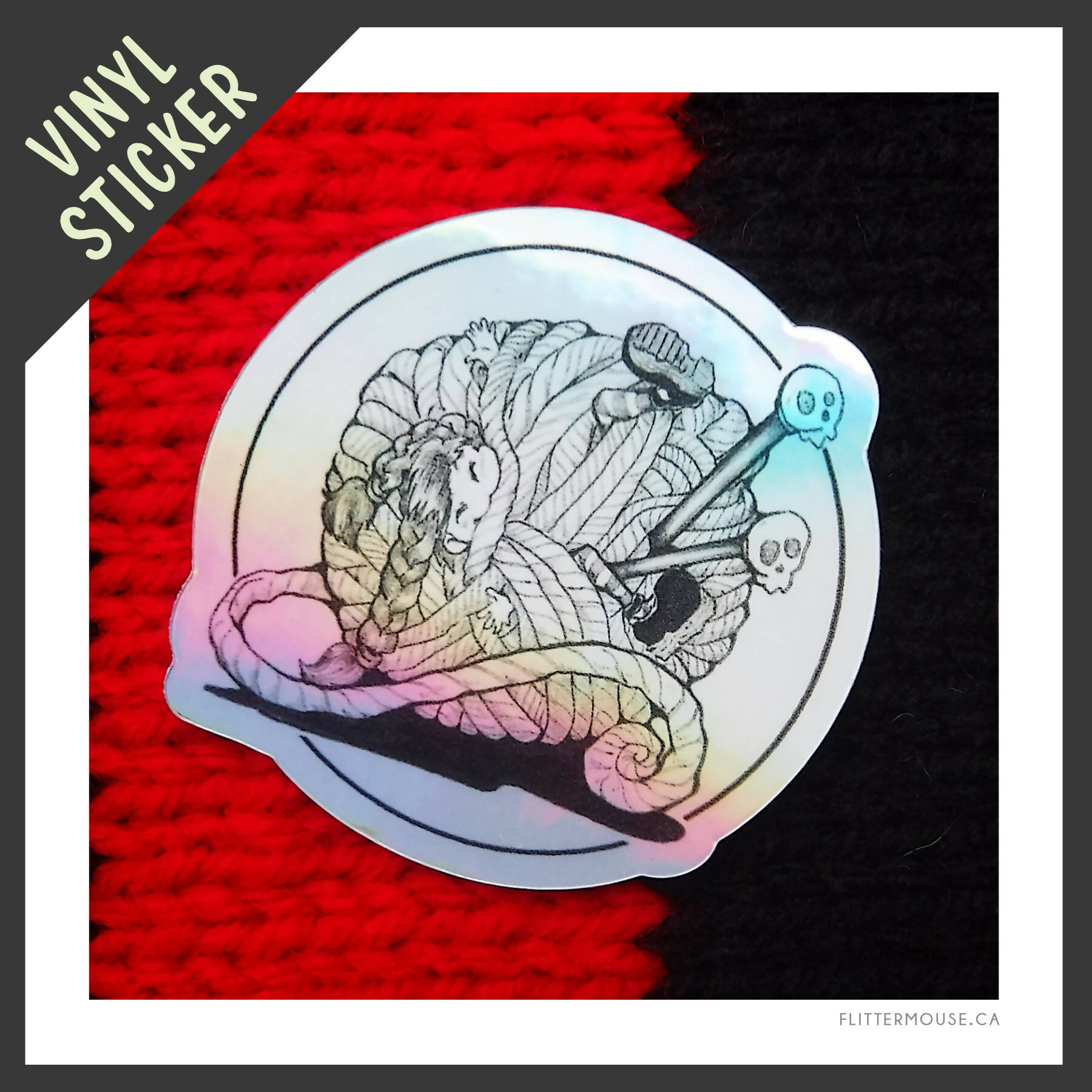 Knitty Club - Holographic Vinyl Sticker