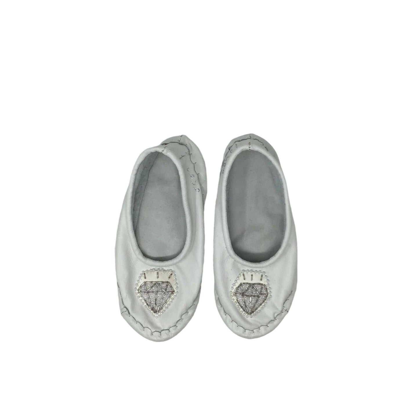 White Diamond Wedding Slippers 7½-8