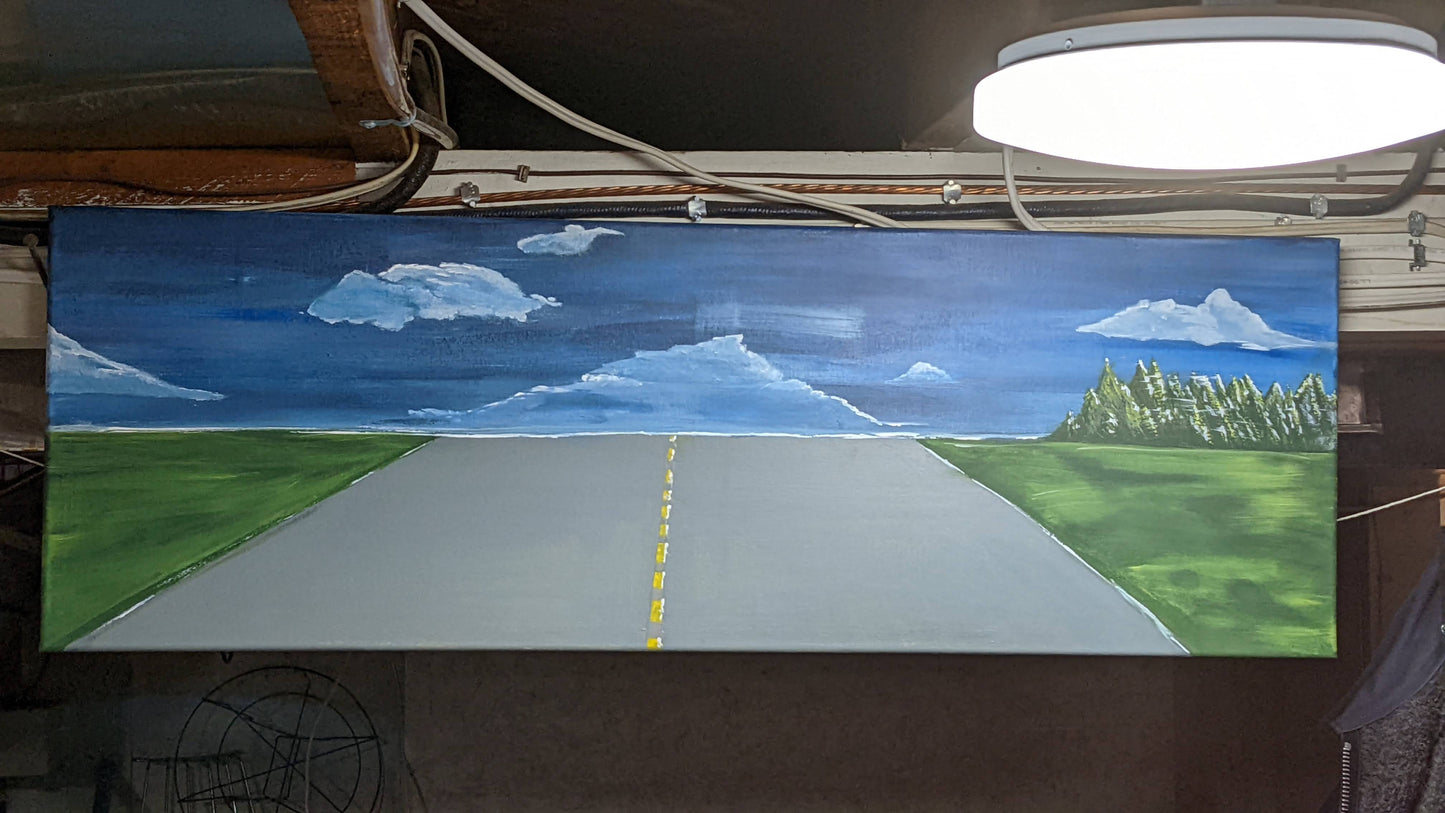 Valley View, 12" x 36", stretched canvas, landscape