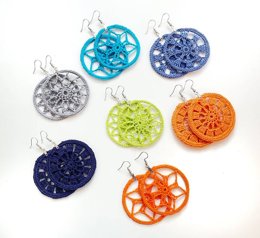 hand crochet hoop earrings